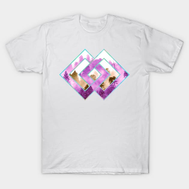 Geometric Forest - Pink Revolution T-Shirt by Cascadia by Nature Magick